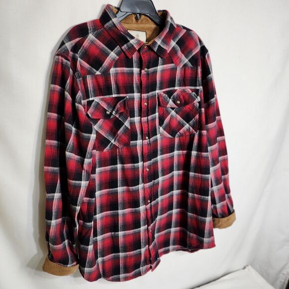 Legendary Whitetails Mens Shirt XLT Stockyard Shotgun Western Flannel Pearl Snap - Picture 4 of 11